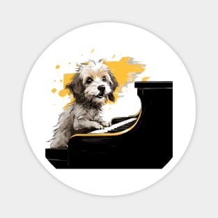 Dog playing piano Magnet